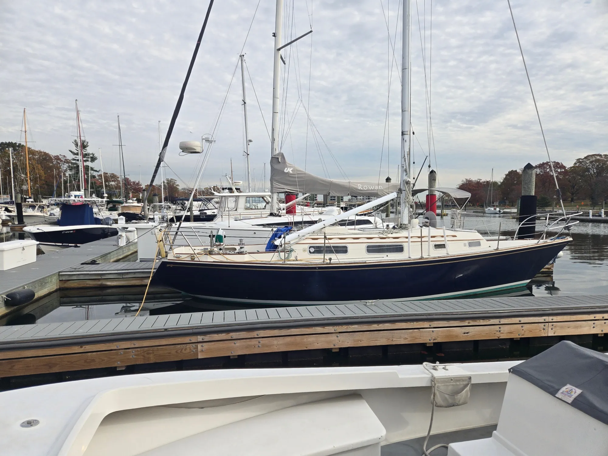 Abandoned boat in a storage yard awaiting clearance and removal