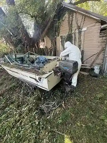 Boat deck area being cleaned during salvage stage