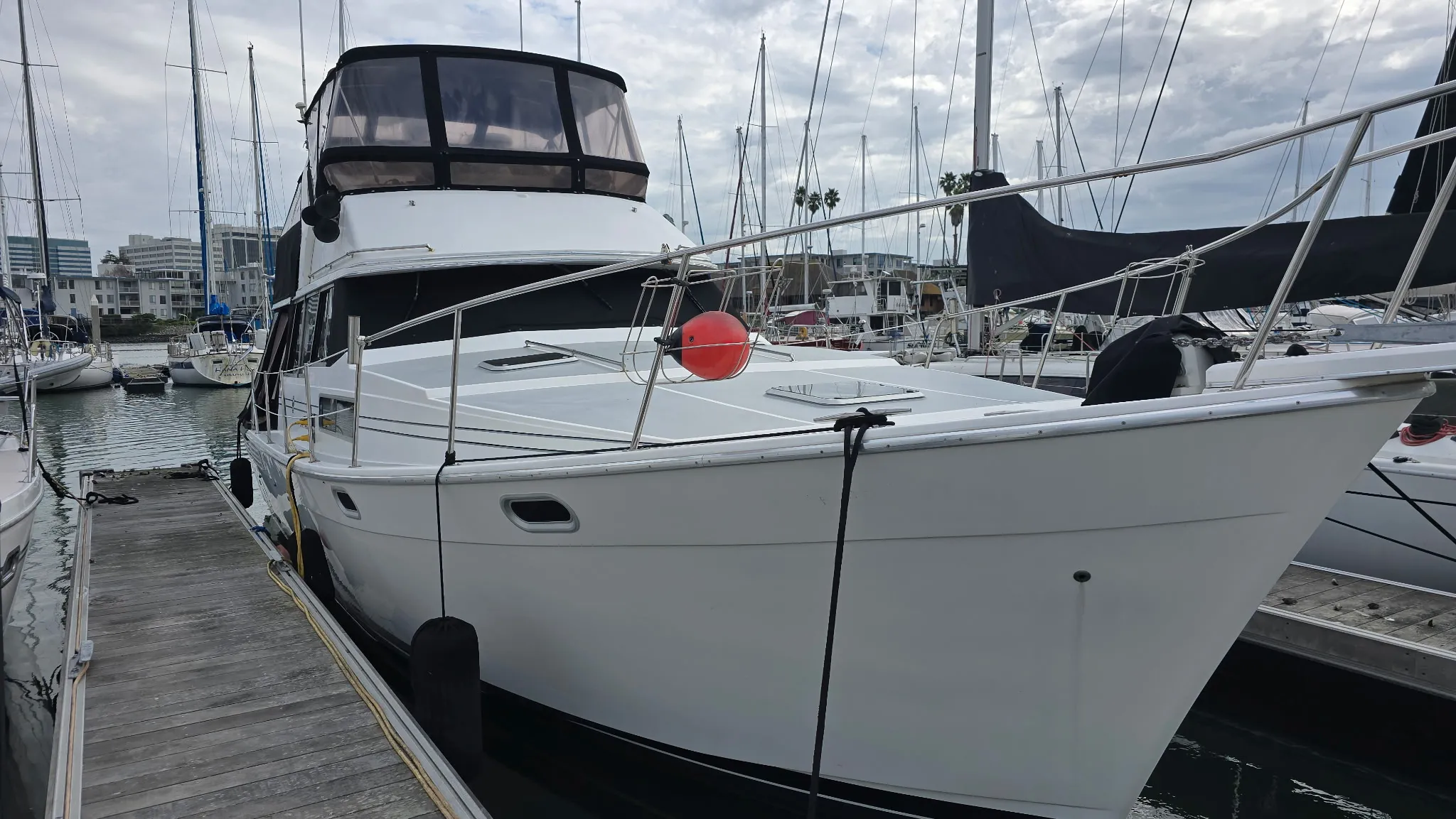 Weathered hull staged for responsible disposal and material separation